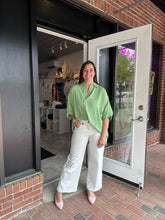 Load image into Gallery viewer, Solid collared dolman sleeve button up | Aloe