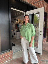 Load image into Gallery viewer, Solid collared dolman sleeve button up | Aloe