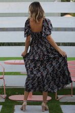 Load image into Gallery viewer, Midnights | Navy Floral smocked Dress flutter sleeve