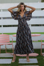 Load image into Gallery viewer, Midnights | Navy Floral smocked Dress flutter sleeve