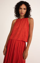 Load image into Gallery viewer, Fiore Crinkle Satin Tank Top | Cabana Red