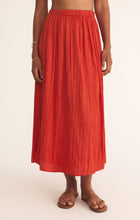 Load image into Gallery viewer, Nicoline Crinkle Midi Skirt | Cabana Red