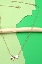 Load image into Gallery viewer, Lover Monogram Heart | Gold Charm Necklace