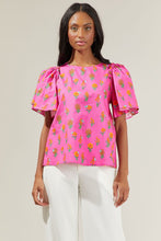 Load image into Gallery viewer, Fuchsia Floral Flutter Sleeve | Pink