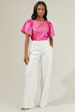 Load image into Gallery viewer, Fuchsia Floral Flutter Sleeve | Pink