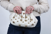 Load image into Gallery viewer, Carey Studded Clutch: Oatmilk