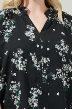 Load image into Gallery viewer, PLUS | Magnolia Floral Ruffle Split Neck Blouse