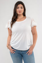 Load image into Gallery viewer, Curvy Lace Trim top | White