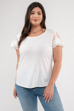 Load image into Gallery viewer, Curvy Lace Trim top | White