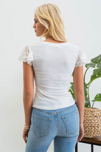 Load image into Gallery viewer, Lace Trim top | White