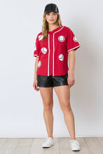 Load image into Gallery viewer, Sequin Baseball Jersey | Red