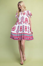 Load image into Gallery viewer, Melody Mini | Berry Print Yoke Mini Dress