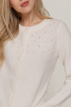Load image into Gallery viewer, Gemma White | Pearl Embellished Sweater Cardigan