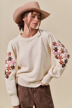 Load image into Gallery viewer, Erin | Oatmeal Floral Embroidered Sweater