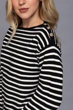 Load image into Gallery viewer, Kennedy | Buttoned Shoulder Stripe Sweater