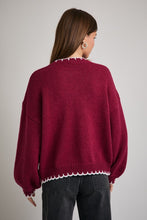 Load image into Gallery viewer, Christmas Tree Stitching Oversized Sweater | Red