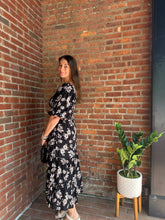 Load image into Gallery viewer, Maya | Black Floral smocked Dress