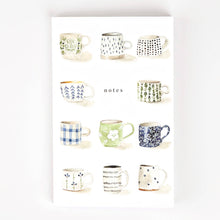 Load image into Gallery viewer, Softtouch Cover Notebook with Original Watercolor Artwork: Mugs