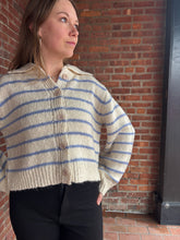 Load image into Gallery viewer, Chunky Blue Striped Cardigan