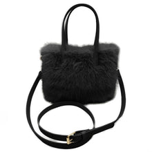 Load image into Gallery viewer, Mariah Faux Fur Tote Purse | Black