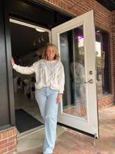 Load image into Gallery viewer, Sequin Baseball Shirt | White