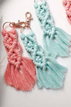 Load image into Gallery viewer, Macrame Fringe Keychain
