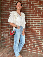 Load image into Gallery viewer, Eyelet lace Embroidered Blouse | Cream