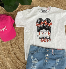 Load image into Gallery viewer, Baseball Sister | Grey Youth Graphic Tee