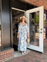 Load image into Gallery viewer, Kimono Sleeve Maxi Dress | Blue Floral