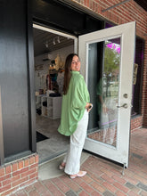 Load image into Gallery viewer, Solid collared dolman sleeve button up | Aloe