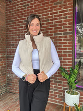 Load image into Gallery viewer, Reversible Vest in Coco
Girl Math!! Two Vests in one!! yes, you'll look great no matter what side of the puffer vest you're facing in this reversible vest! A practical and chic way to keep warm when the temperature drops, this vest has your back (and front!) covered.