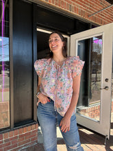 Load image into Gallery viewer, Claudia | Floral Tie Front Top
