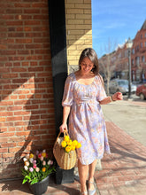 Load image into Gallery viewer, Kait | Lavender Floral Midi Dress