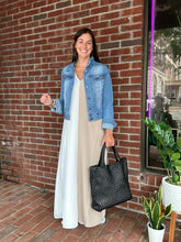 Load image into Gallery viewer, Cream Color Block Shift Maxi Dress