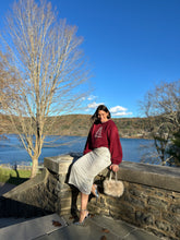 Load image into Gallery viewer, Christmas Tree Stitching Oversized Sweater | Red