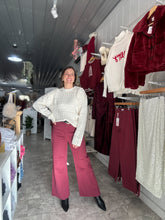 Load image into Gallery viewer, Jessie Wine Denim | Stretch Wide Leg Pants
