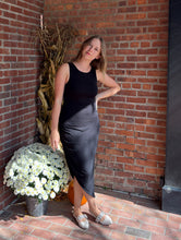 Load image into Gallery viewer, Black Asymmetrical Hem Tank Dress