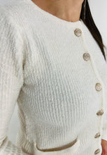 Load image into Gallery viewer, Ivory Button Front Cardigan