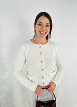 Load image into Gallery viewer, Ivory Button Front Cardigan