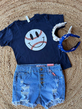 Load image into Gallery viewer, Toddler Happy Baseball | Blue Graphic Tee
