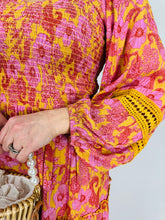 Load image into Gallery viewer, Long Sleeve Marigold Maxi Dress orange pink