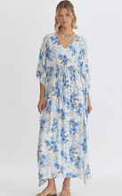Load image into Gallery viewer, Kimono Sleeve Maxi Dress | Blue Floral