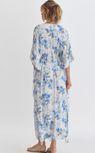 Load image into Gallery viewer, Kimono Sleeve Maxi Dress | Blue Floral