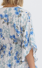 Load image into Gallery viewer, Kimono Sleeve Maxi Dress | Blue Floral