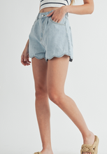 Load image into Gallery viewer, Lillian | Scallop Denim Shorts
