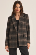 Load image into Gallery viewer, Kingston Relaxed Plaid Blazer | Latte