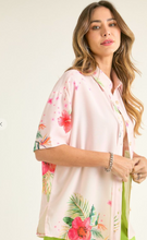 Load image into Gallery viewer, Hibiscus Floral Print Button Down Top Blouse