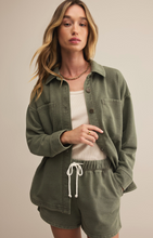 Load image into Gallery viewer, All Day Knit Denim Jacket | Hunter Green