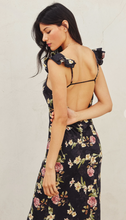 Load image into Gallery viewer, Viviana | Black Floral Evening Dress