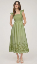 Load image into Gallery viewer, Becky | Kiwi Eyelet dress